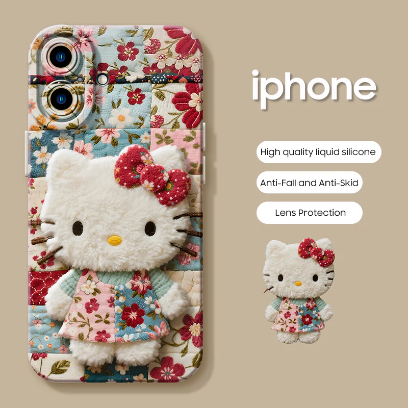 iPhone beads series | Hello Kitty Liquid Silicone Phone Case - Image 2