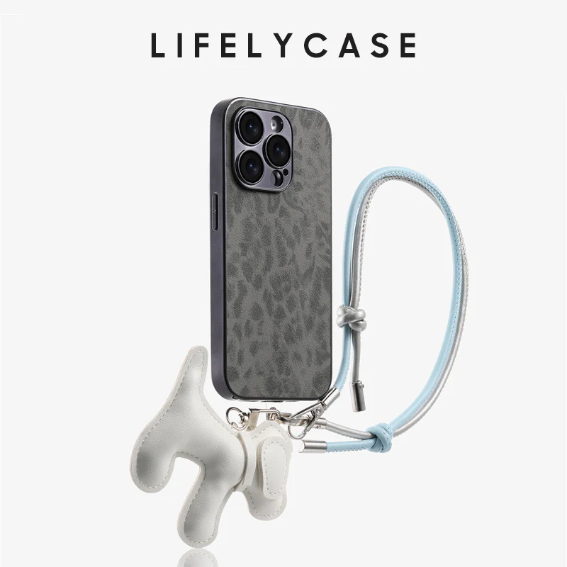 iPhone Lanyard Series | Genuine Leather Phone Case with Free Dachshund Pendant - Image 7
