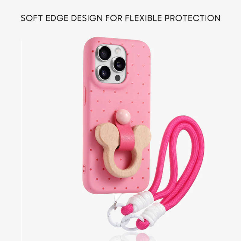 iPhone Lanyard Series | Liquid Silicone Cartoon Phone Case (with free pendant) - Image 2