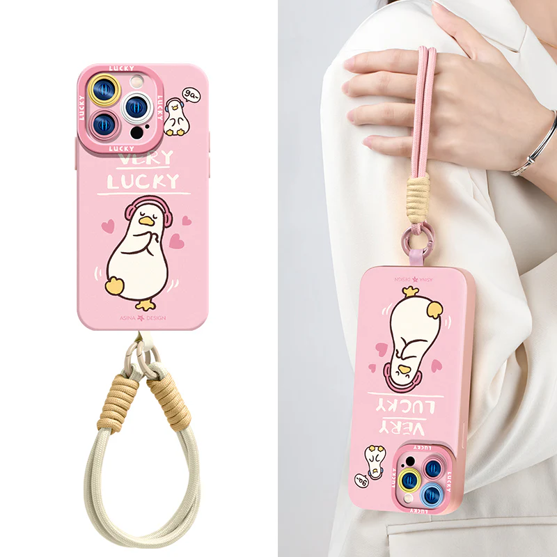 iPhone Lanyard Series | Lucky Duck Liquid Silicone Phone Case - Image 2