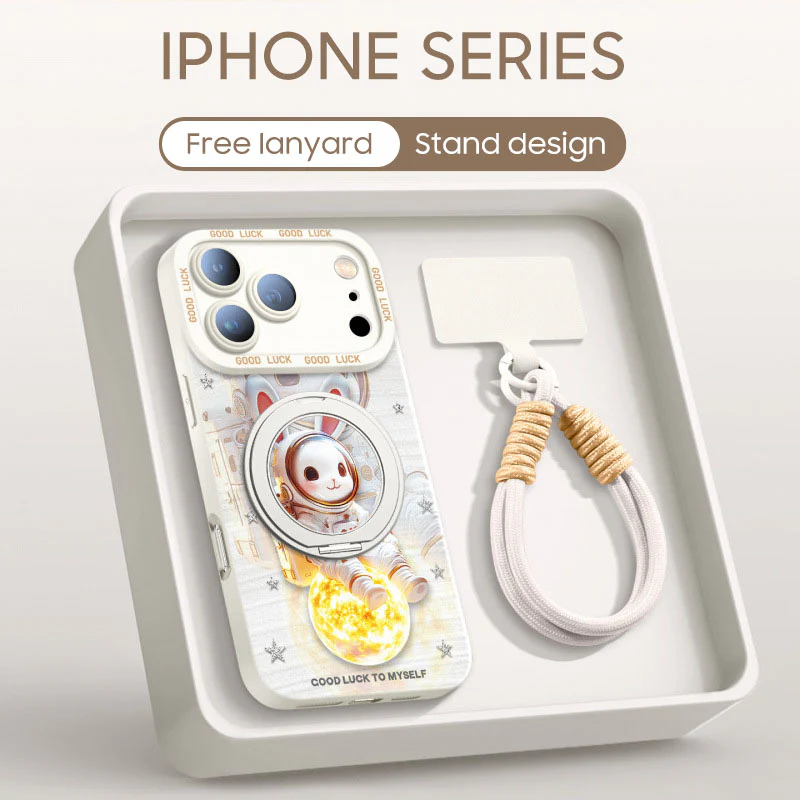 iPhone Lanyard Series | Magnetic Rotating Bracket Cartoon Phone Case - Image 7