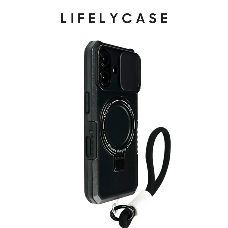 iPhone Lanyard Series | Magsafe Magnetic Bracket Phone Case, Lens Sliding Window Protection - Image 7