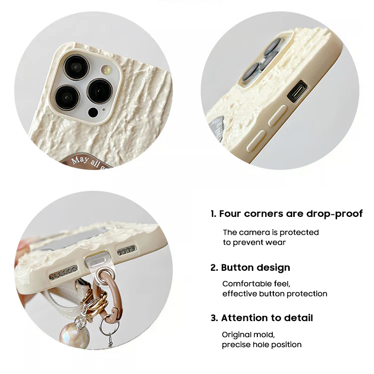 iPhone Lanyard Series | Makeup Mirror Embossed Texture Phone Case - Image 6