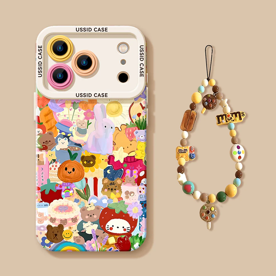 iPhone beads series | Original Cartoon Design Liquid Silicone Phone Case - Image 5