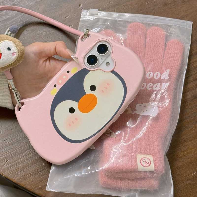iPhone Lanyard Series | Penguin Cartoon Handbag Design Phone Case - Image 3