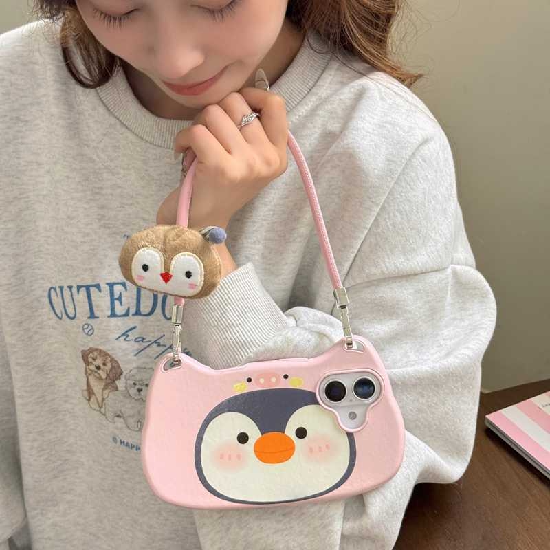 iPhone Lanyard Series | Penguin Cartoon Handbag Design Phone Case - Image 4