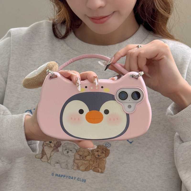 iPhone Lanyard Series | Penguin Cartoon Handbag Design Phone Case - Image 5