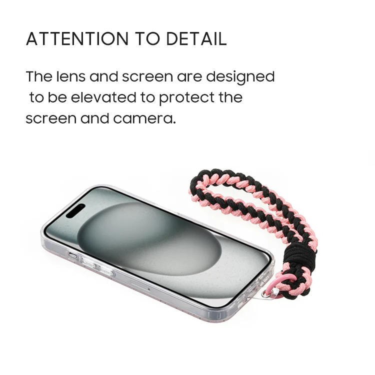 iPhone Lanyard Series | Transparent Pink Phone Case with Magsafe Support - Image 6