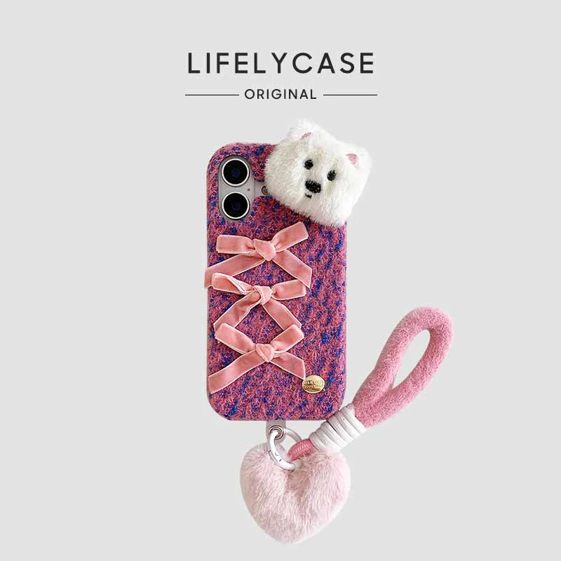 iPhone Lanyard Series | West Highland White Terrier Cartoon Plush Phone Case - Image 2