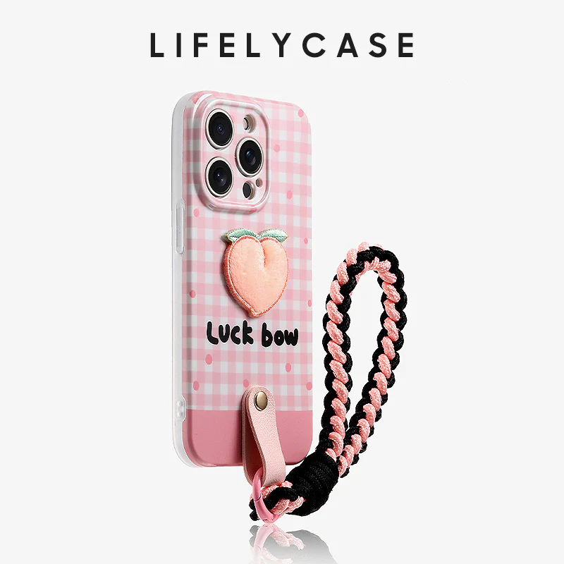 iPhone Lanyard Series | Plaid Cartoon Series Phone Case - Image 2