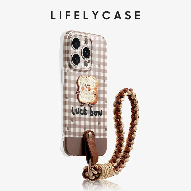 iPhone Lanyard Series | Plaid Cartoon Series Phone Case - Image 4