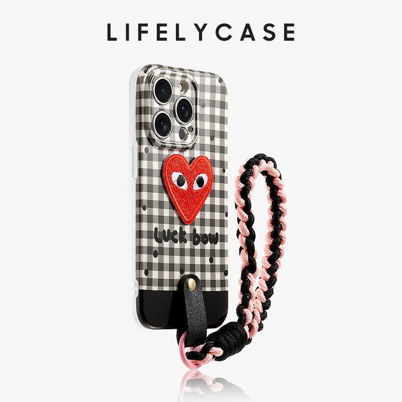 iPhone Lanyard Series | Plaid Cartoon Series Phone Case - Image 5
