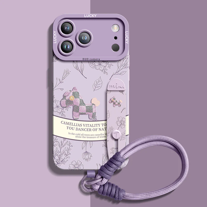 iPhone Wristband Series | "Plaid Pony" Liquid Silicone Phone Case - Image 8