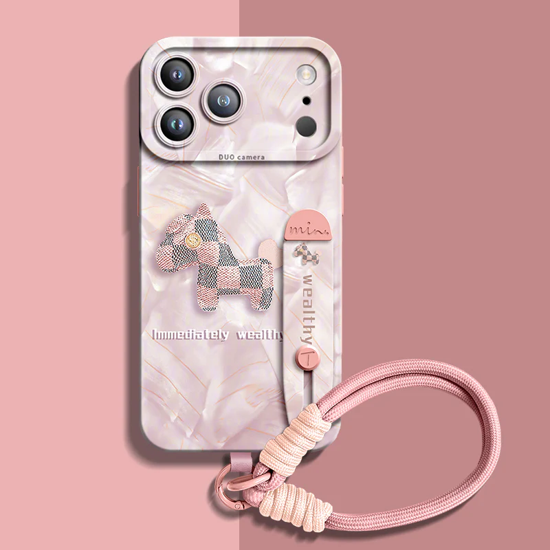 iPhone Wristband Series | "Plaid Pony" Liquid Silicone Phone Case - Image 7