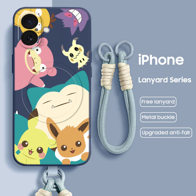 iPhone Lanyard Series | Pokémon Liquid Silicone MagSafe Phone Case - Image 8