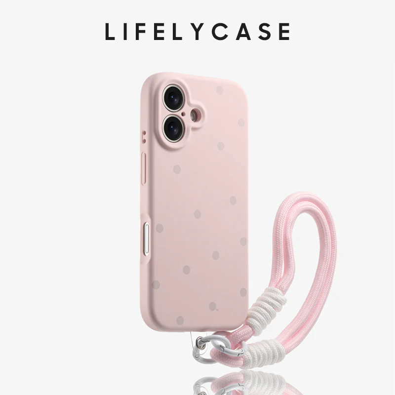 iPhone Lanyard Series | Polka Dot Liquid Silicone Phone Case - Image 5