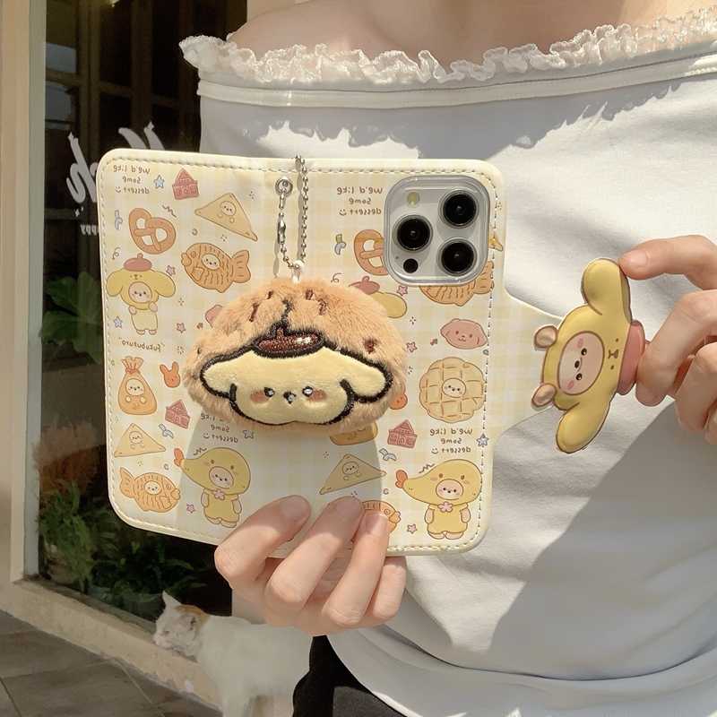 iPhone Lanyard Series | Pom Pom Purin Flip Leather Phone Case - Image 4