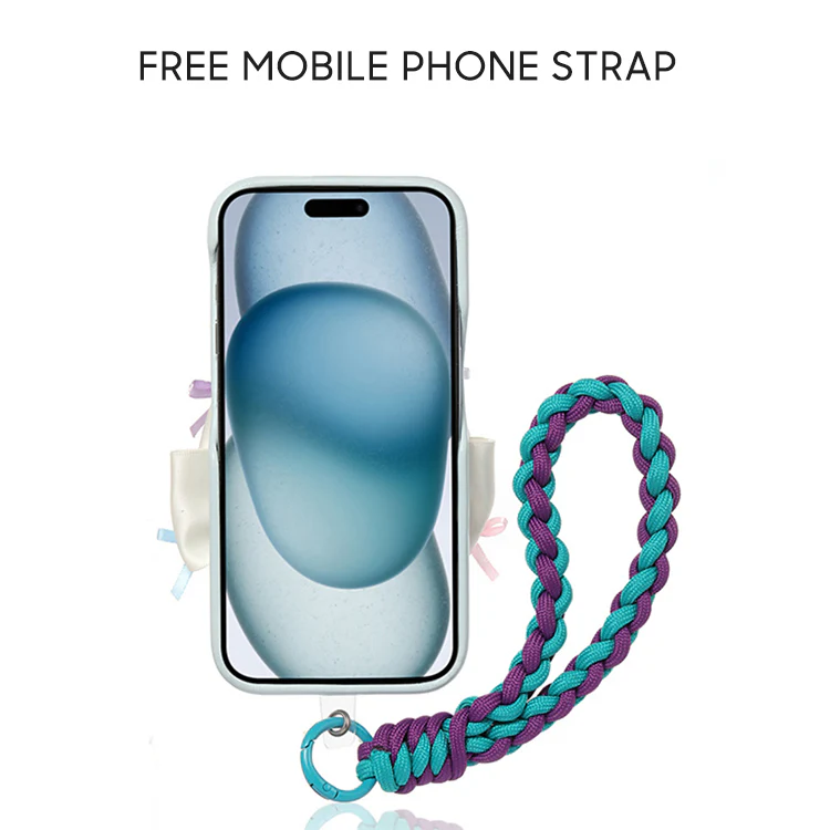 iPhone Lanyard Series | Princess Style Bow Leather Phone Case - Image 4
