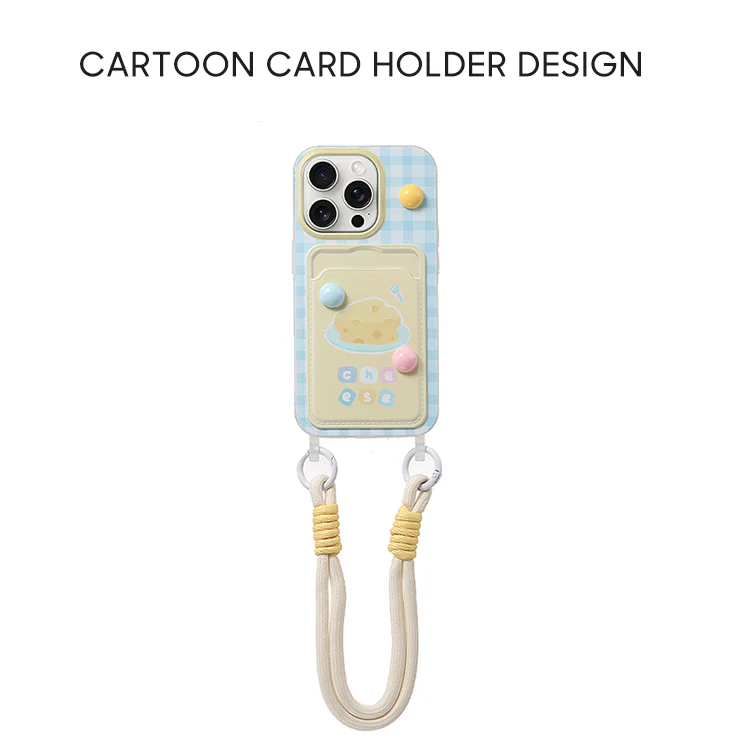 iPhone Lanyard Series | Cartoon Design Card Holder Phone Case - Image 3