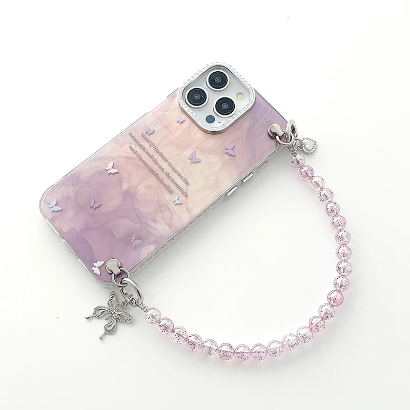 iPhone Lanyard Series | High-End Purple Butterfly Phone Case - Image 3