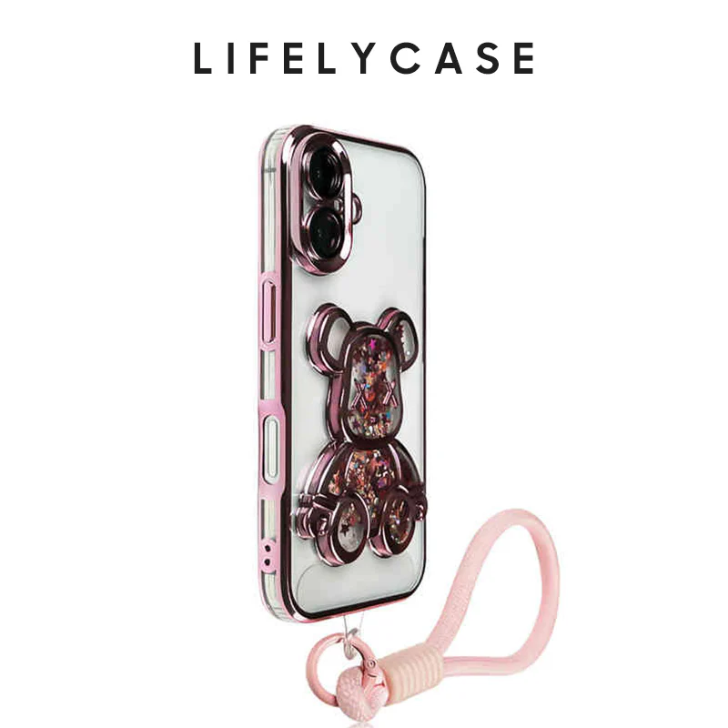 iPhone Lanyard Series | Quicksand Be@rbrick Cartoon Design Phone Case - Image 5