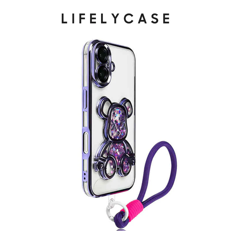 iPhone Lanyard Series | Quicksand Be@rbrick Cartoon Design Phone Case - Image 6