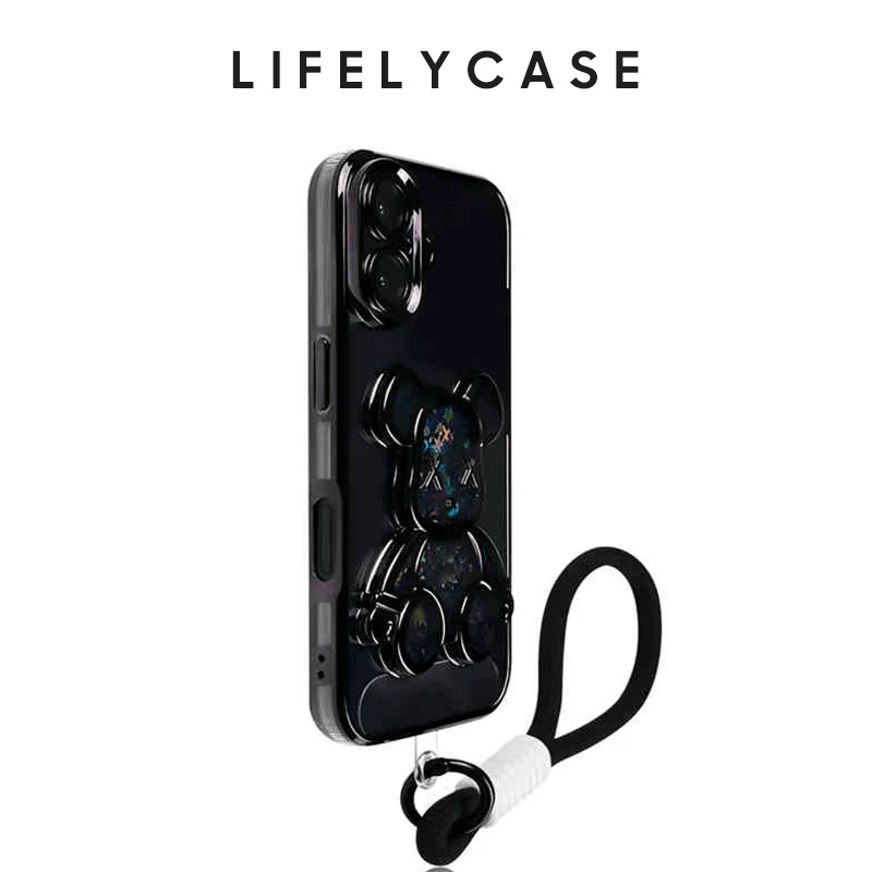 iPhone Lanyard Series | Quicksand Be@rbrick Cartoon Design Phone Case - Image 7