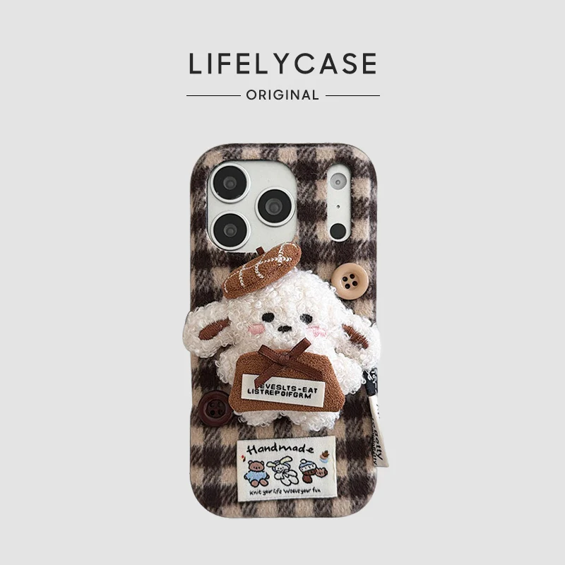 iPhone Series | Cute Puppy Liquid Silicone Plush Phone Case - Image 7
