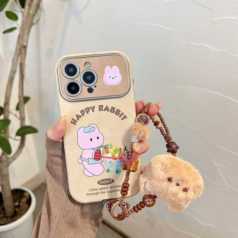 iPhone Lanyard Series | Shopping Rabbit Cartoon Phone Case - Image 3