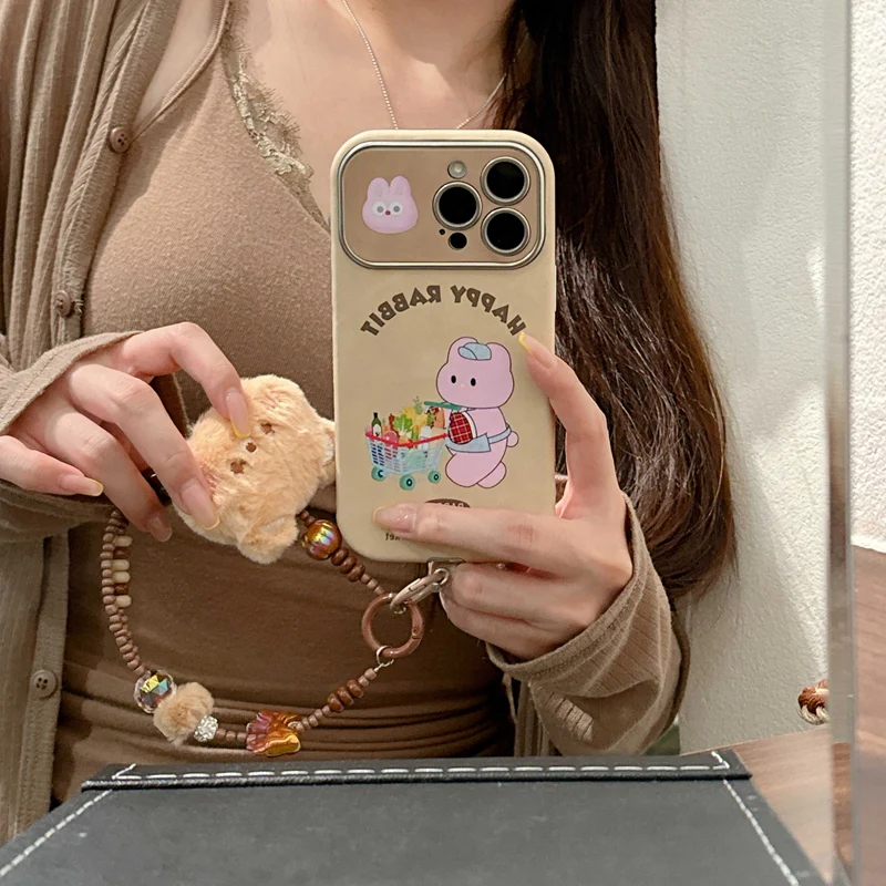iPhone Lanyard Series | Shopping Rabbit Cartoon Phone Case - Image 5