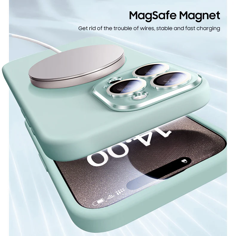 iPhone Lanyard Series | Crystal Lens Liquid Silicone MagSafe Phone Case - Image 2