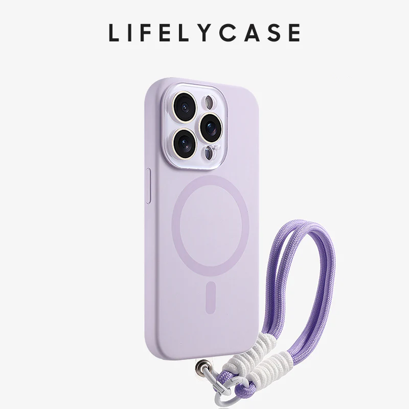 iPhone Lanyard Series | Crystal Lens Liquid Silicone MagSafe Phone Case - Image 5