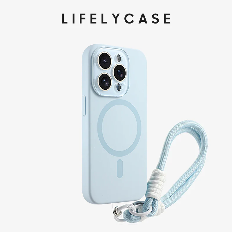 iPhone Lanyard Series | Crystal Lens Liquid Silicone MagSafe Phone Case - Image 6