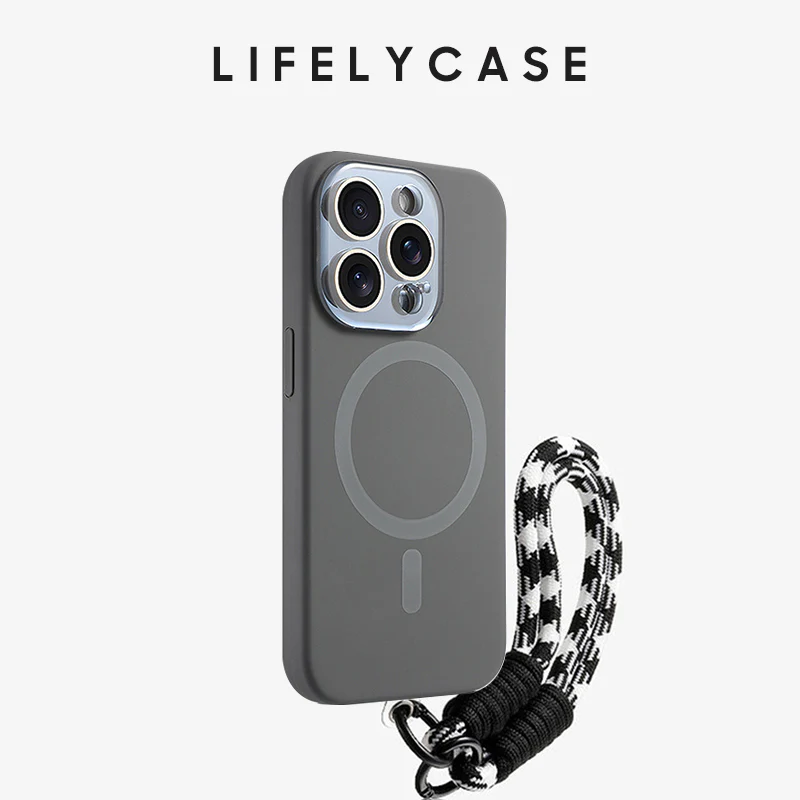 iPhone Lanyard Series | Crystal Lens Liquid Silicone MagSafe Phone Case - Image 8