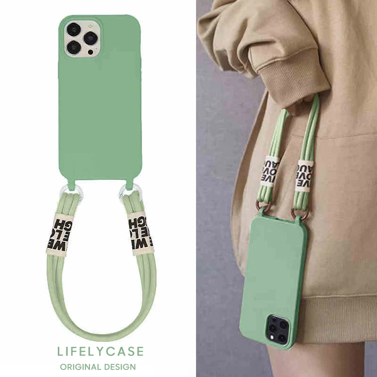 iPhone Lanyard Series | Simple Liquid Silicone Phone Case - Wrist Lanyard - Image 5