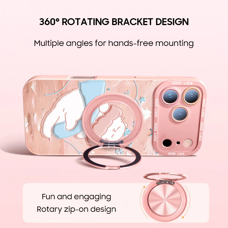 iPhone Lanyard Series | "Sleeping Cat" Phone Case with Rotating Stand Design - Image 3