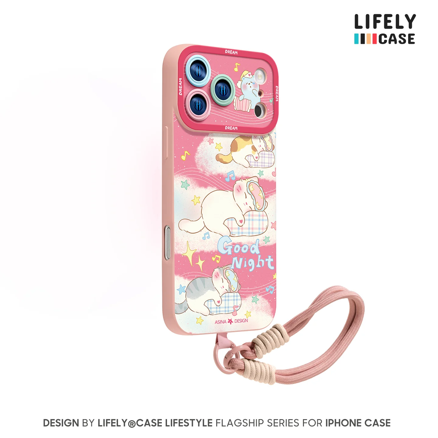 iPhone Lanyard Series | Sleeping Cat Liquid Silicone Phone Case - Image 3