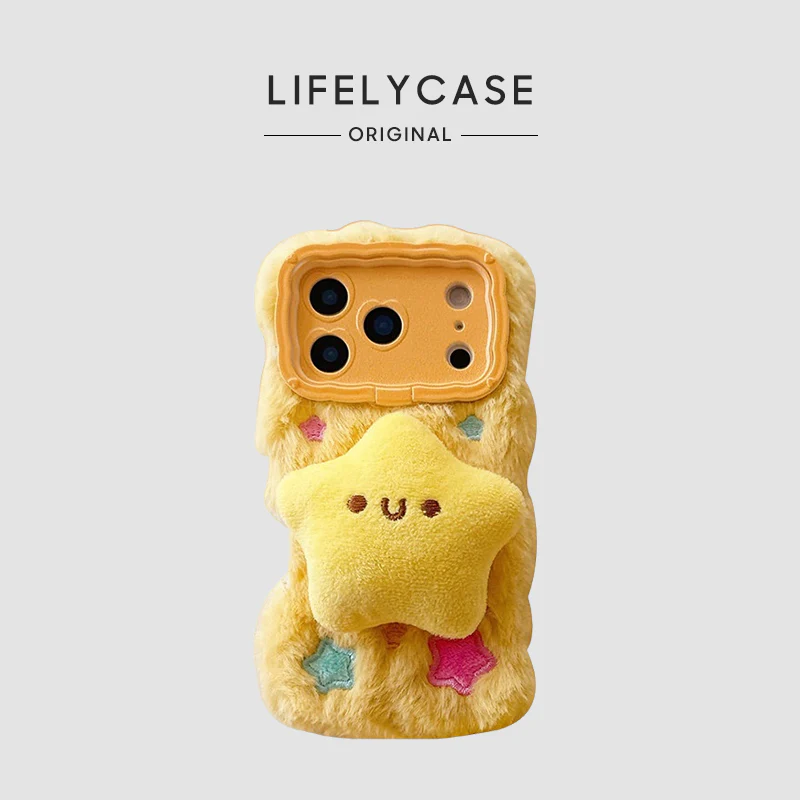 iPhone Series | Star Pendant Liquid Silicone Plush Phone Case - Image 4