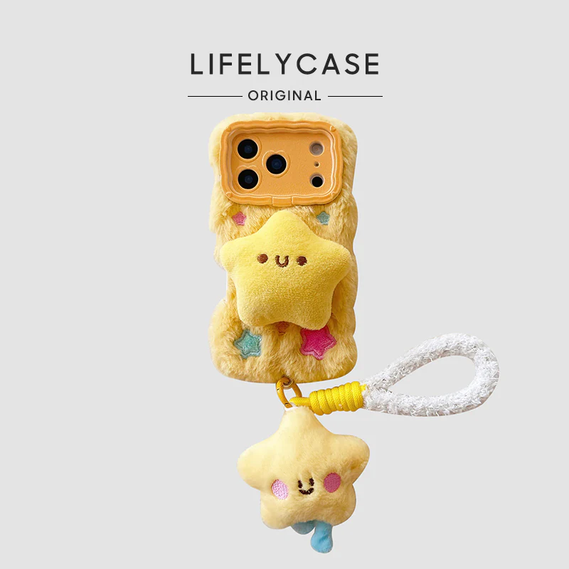 iPhone Series | Star Pendant Liquid Silicone Plush Phone Case - Image 5