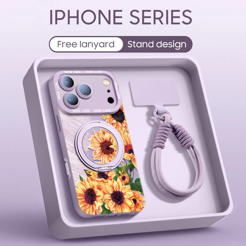 iPhone Lanyard Series | "Sunflower“ Phone Case with Rotating Stand Design - Image 8