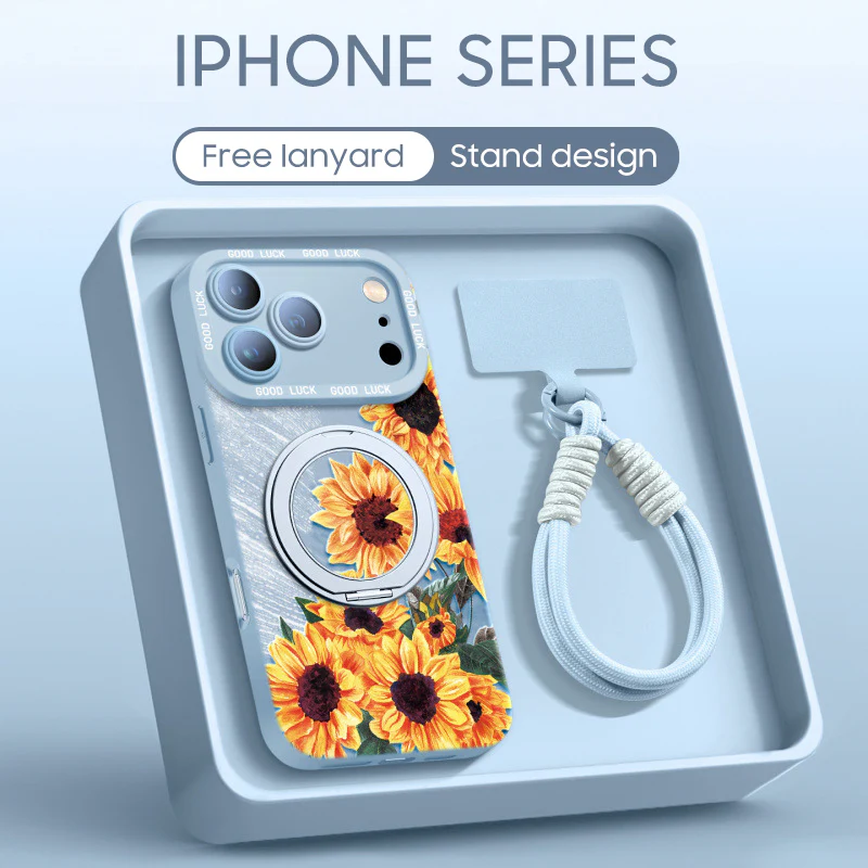 iPhone Lanyard Series | "Sunflower“ Phone Case with Rotating Stand Design - Image 9