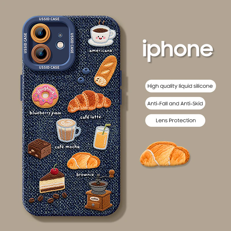 iPhone beads series | "Toast Bread" Design Liquid Silicone Phone Case - Image 2