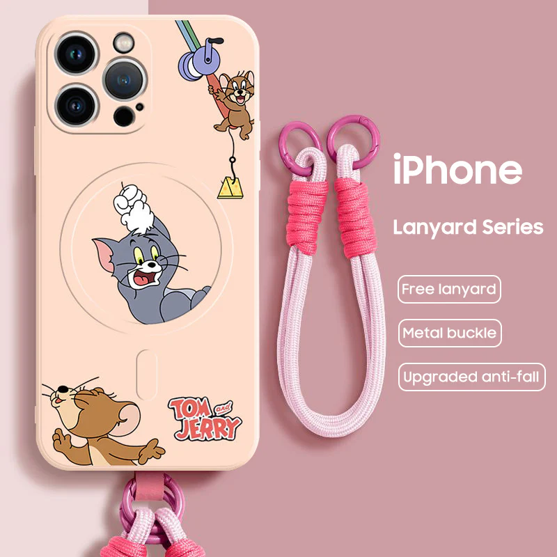 iPhone Lanyard Series | Tom and Jerry Liquid Silicone MagSafe Phone Case - Image 10