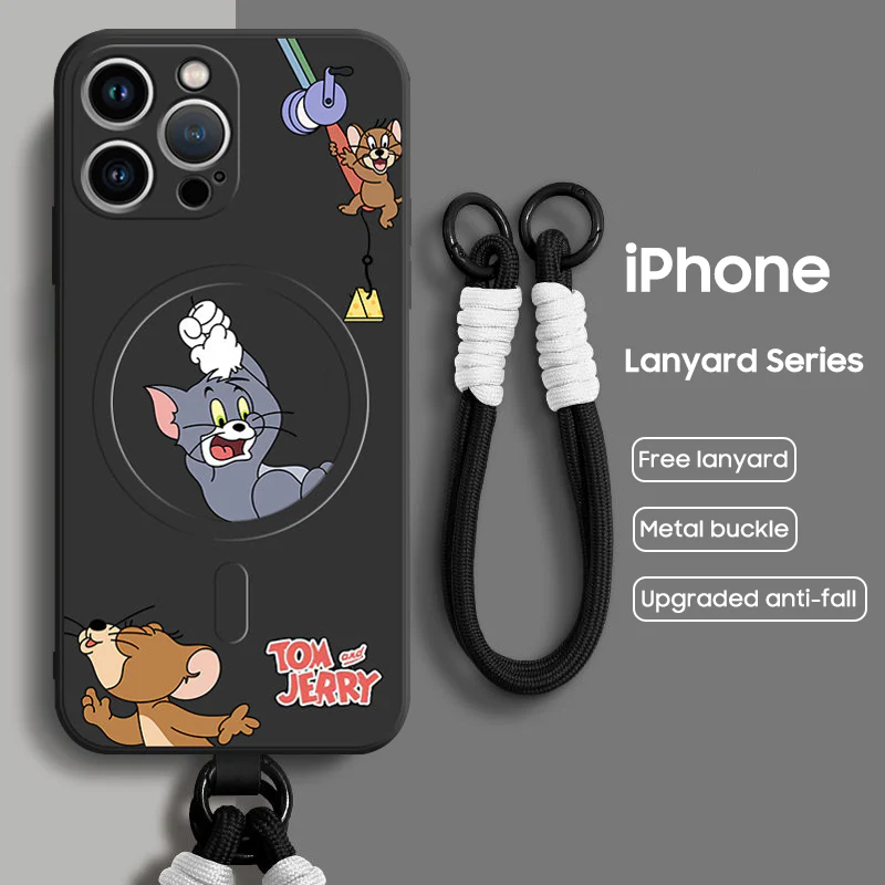 iPhone Lanyard Series | Tom and Jerry Liquid Silicone MagSafe Phone Case - Image 12