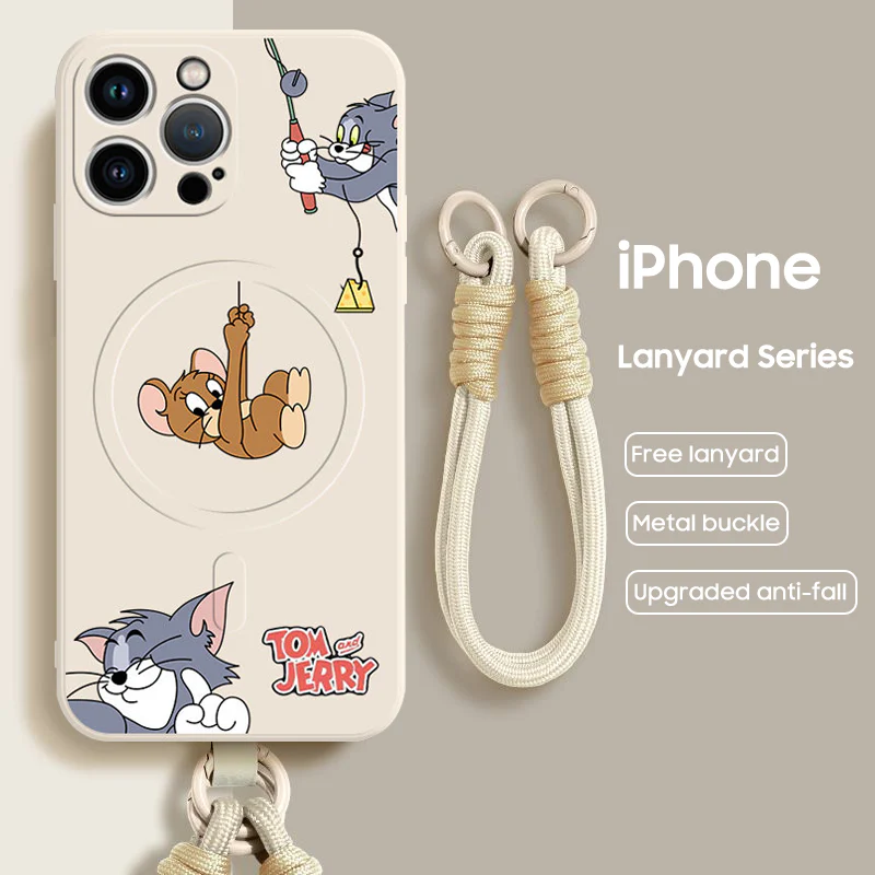 iPhone Lanyard Series | Tom and Jerry Liquid Silicone MagSafe Phone Case - Image 5
