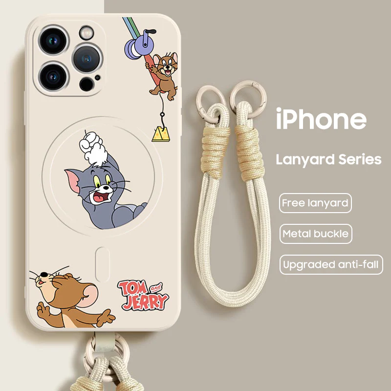 iPhone Lanyard Series | Tom and Jerry Liquid Silicone MagSafe Phone Case - Image 6