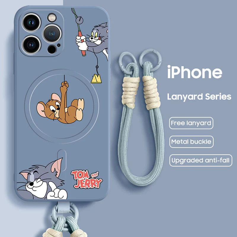 iPhone Lanyard Series | Tom and Jerry Liquid Silicone MagSafe Phone Case - Image 7
