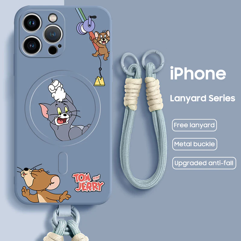 iPhone Lanyard Series | Tom and Jerry Liquid Silicone MagSafe Phone Case - Image 8