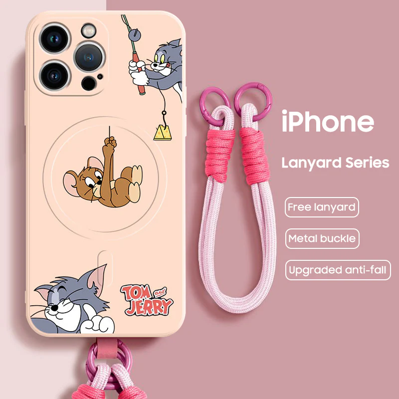 iPhone Lanyard Series | Tom and Jerry Liquid Silicone MagSafe Phone Case - Image 9