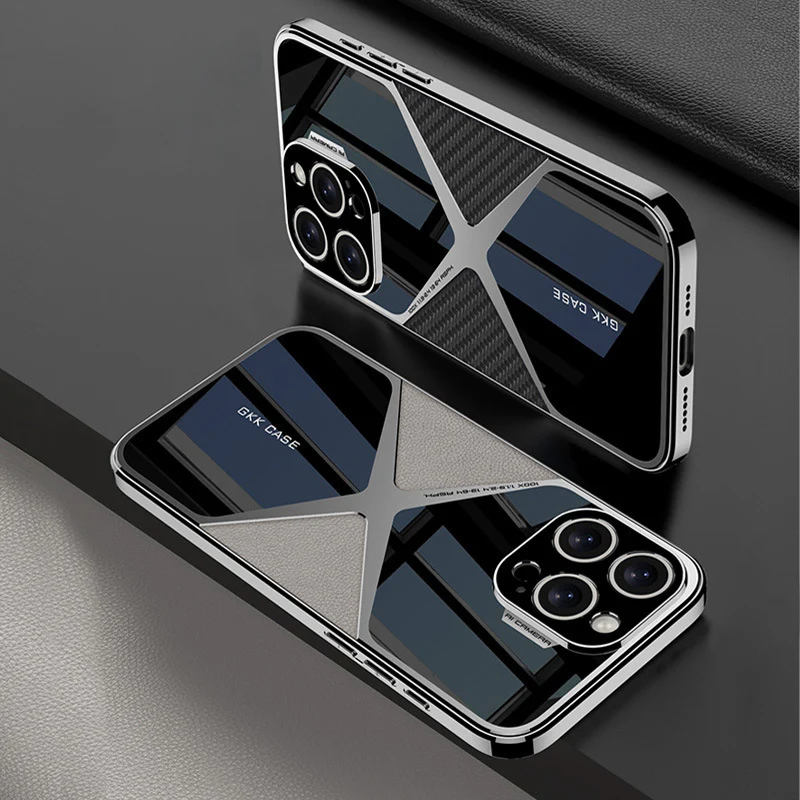 iPhone Series | Cool Electroplated Leather Spliced phone Case - Image 3